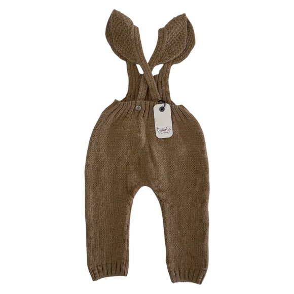 TOCOTO VINTAGE - KNITTED OVERALLS - LIGHT BROWN - 20% MOHAIR 10% WOOL - 6M - NWT - Picture 4 of 4